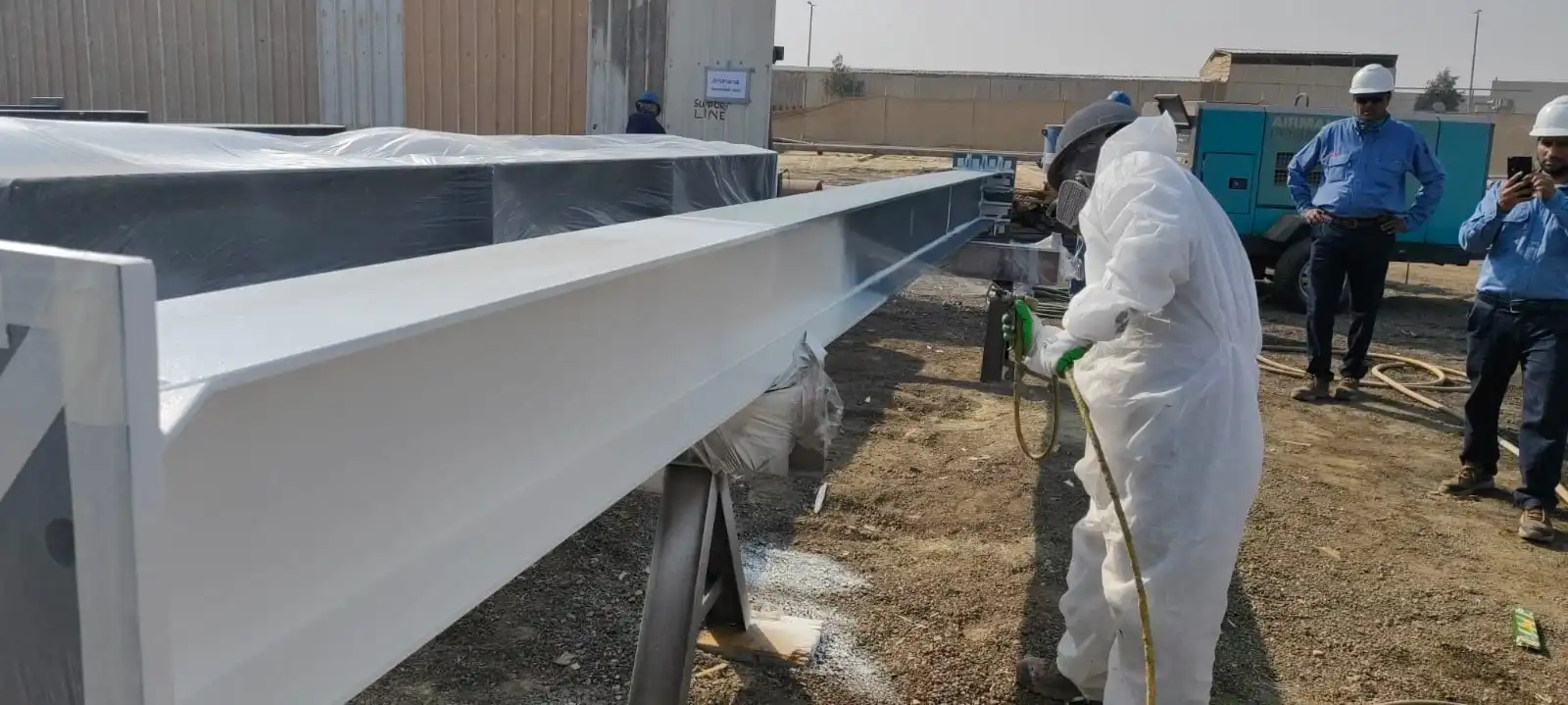 SEPCO EMF FP Project painting works at Support Lines painting yard in Saudi Arabia