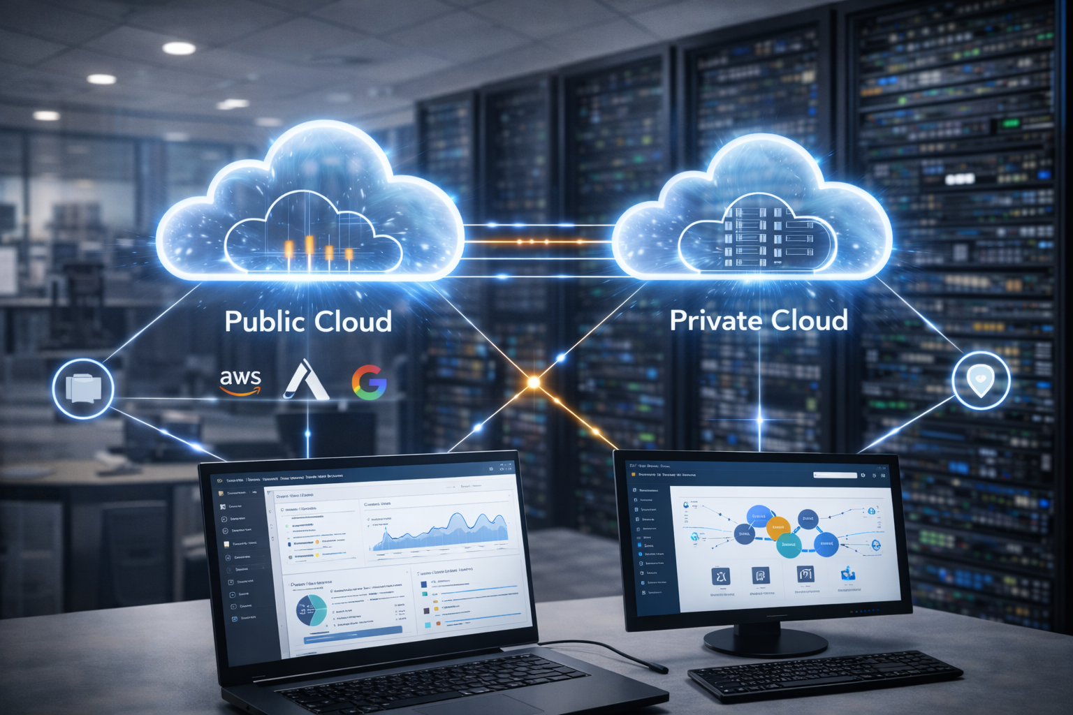 بنية سحابة هجينة تربط الأنظمة المحلية بالسحابة