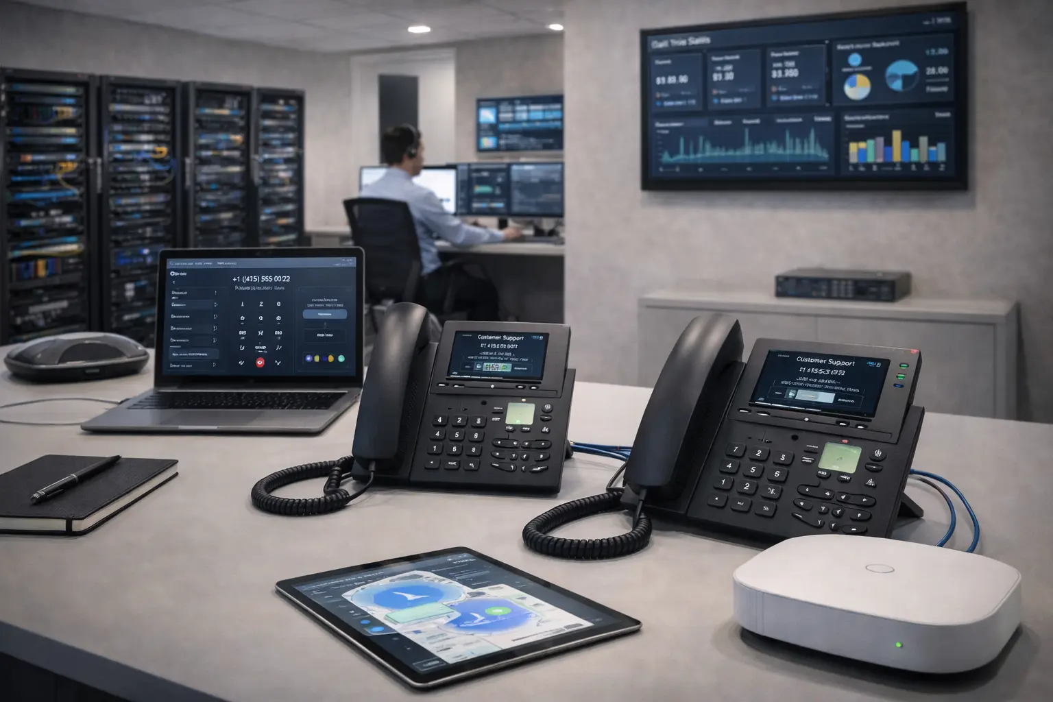 أنظمة هاتف IP وVoIP للاتصال المؤسسي